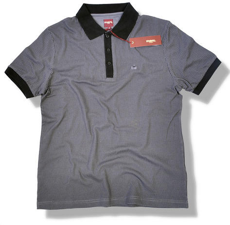 Merc London Mod Dogtooth 2 Tone Polo Shirt Black & Grey Preview